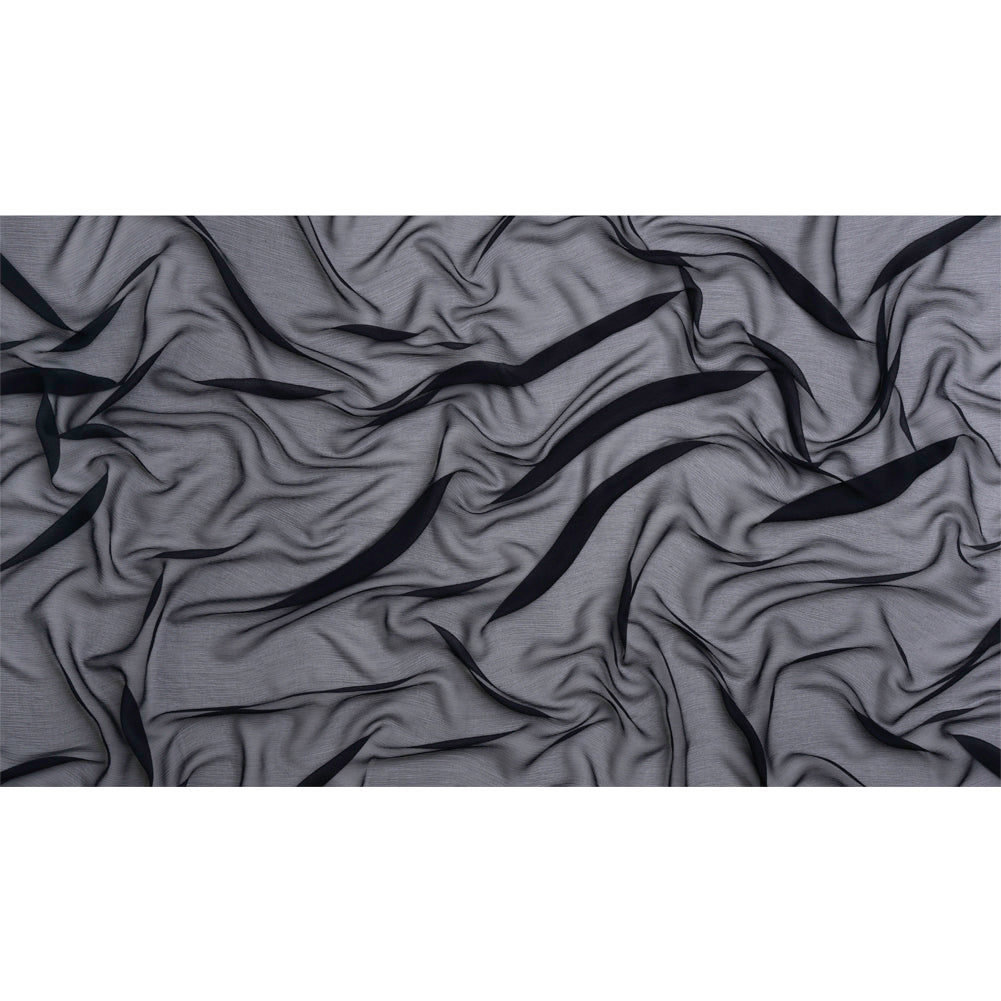 Crinkled Silk Chiffon - Midnight - Premium Collection Crinkled Silk Chiffon - Midnight - Premium Collection