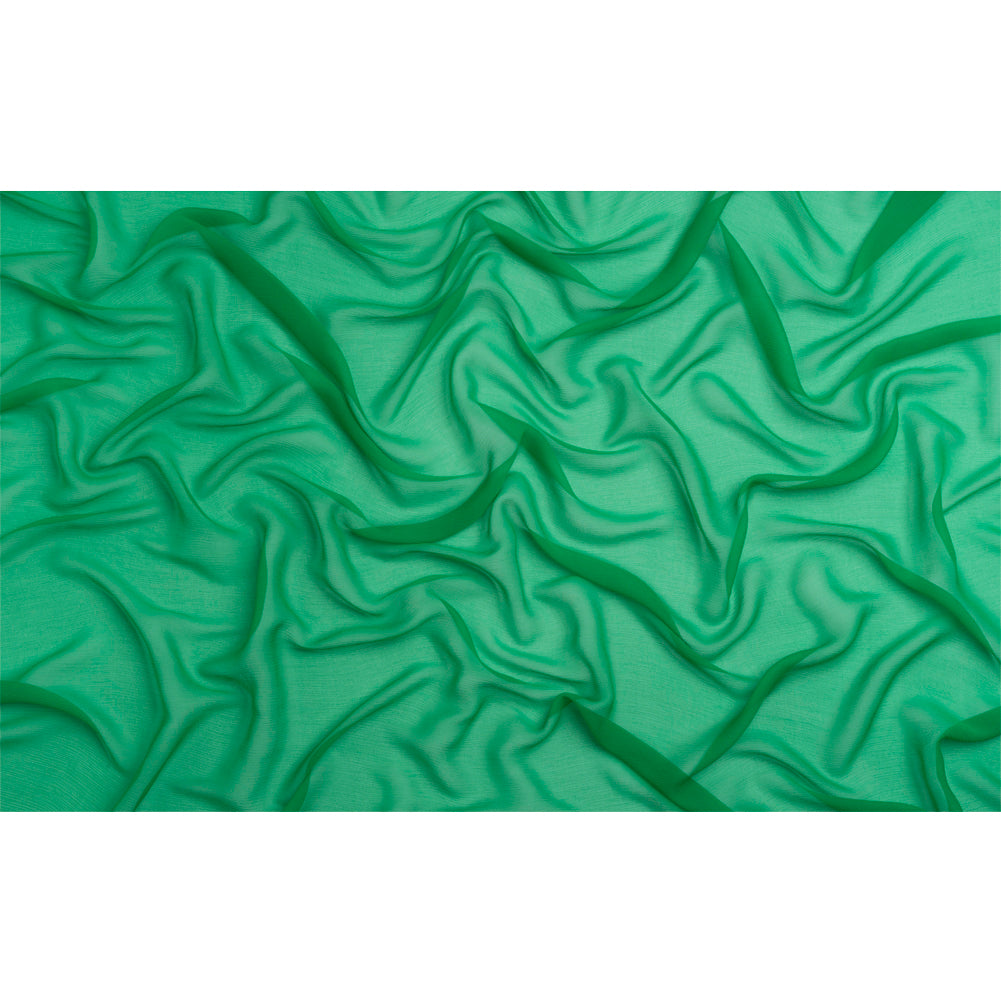 Crinkled Silk Chiffon - Kelly Green - Premium Collection Crinkled Silk Chiffon - Kelly Green - Premium Collection