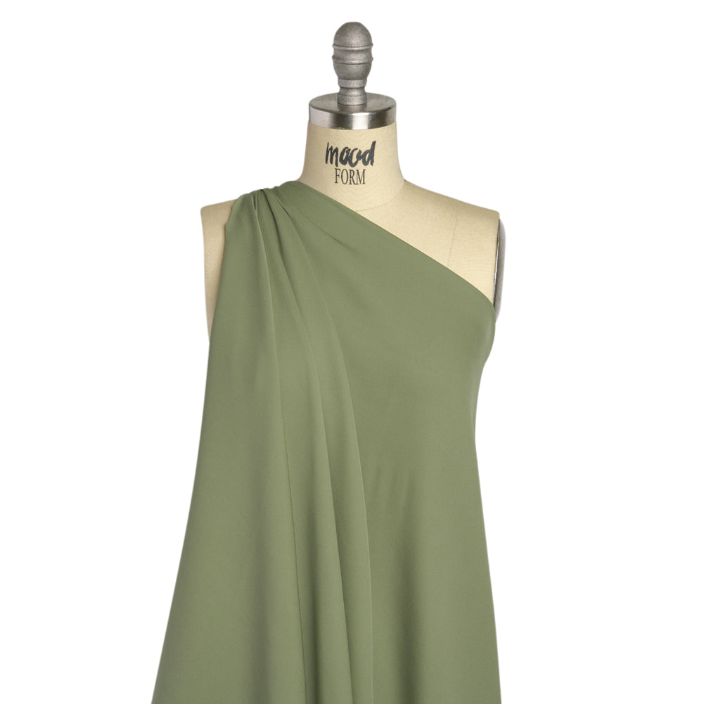Silk Double Georgette - Oil Green - Premium Collection