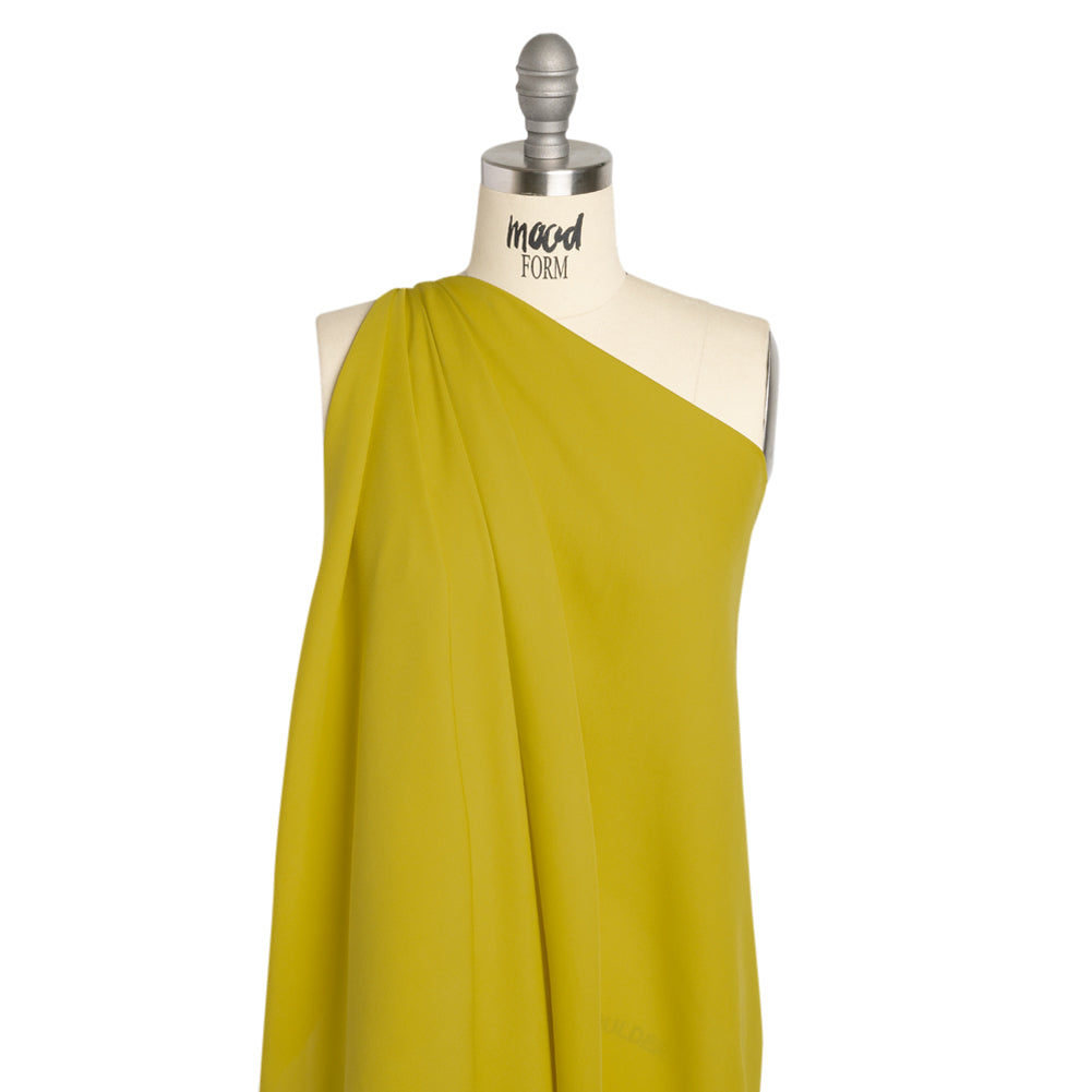 Silk Double Georgette - Warm Olive - Premium Collection Detail Silk Double Georgette - Warm Olive - Premium Collection Detail