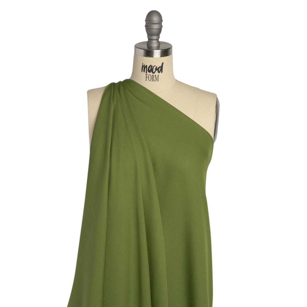 Silk Double Georgette - Pesto Green - Premium Collection Silk Double Georgette - Pesto Green - Premium Collection
