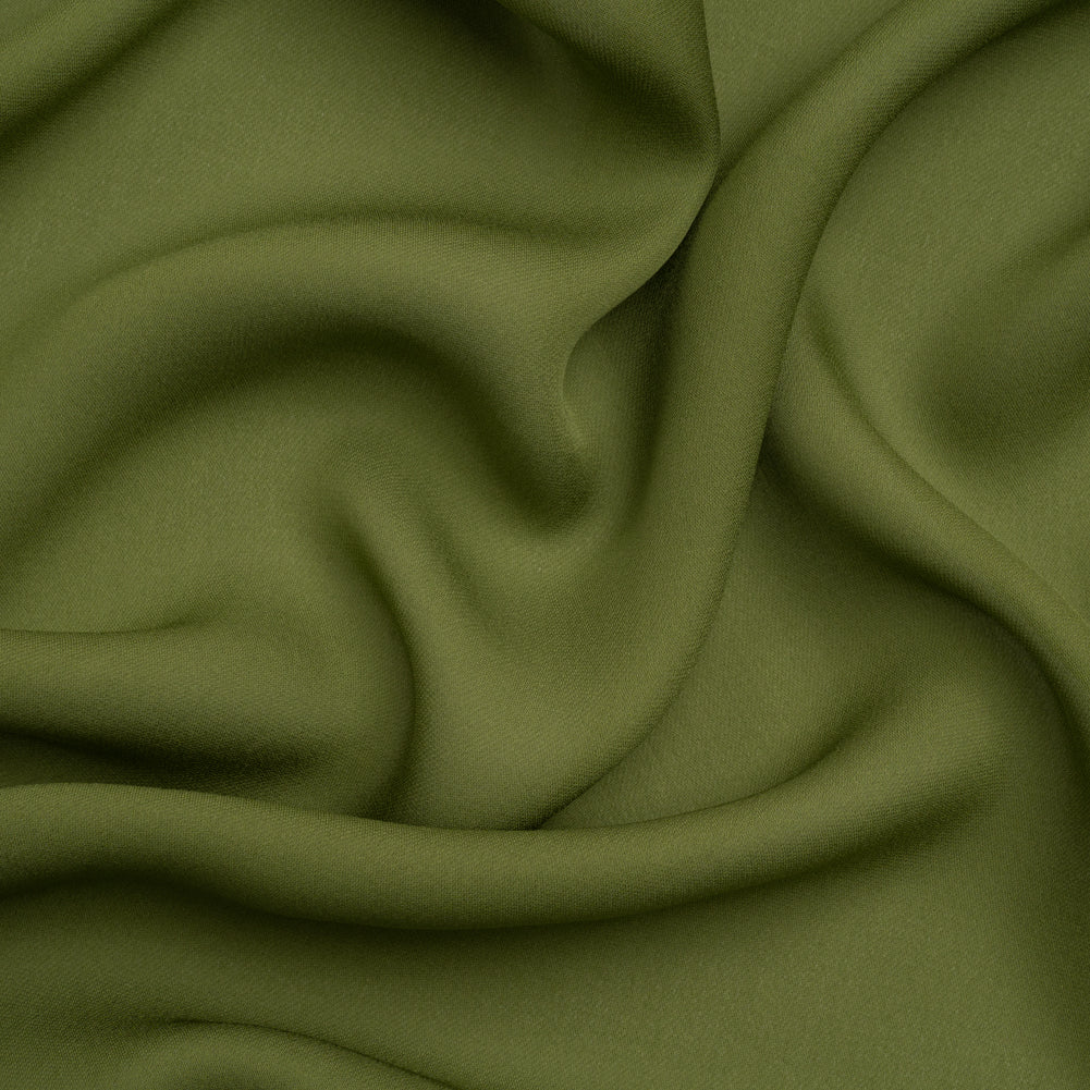 Silk Double Georgette - Pesto Green - Premium Collection Silk Double Georgette - Pesto Green - Premium Collection