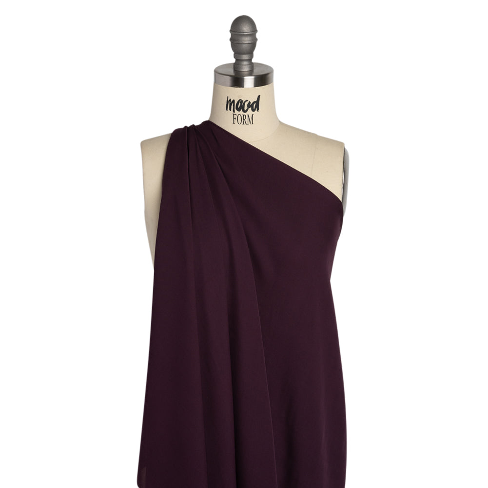 Silk Double Georgette - Eggplant - Premium Collection