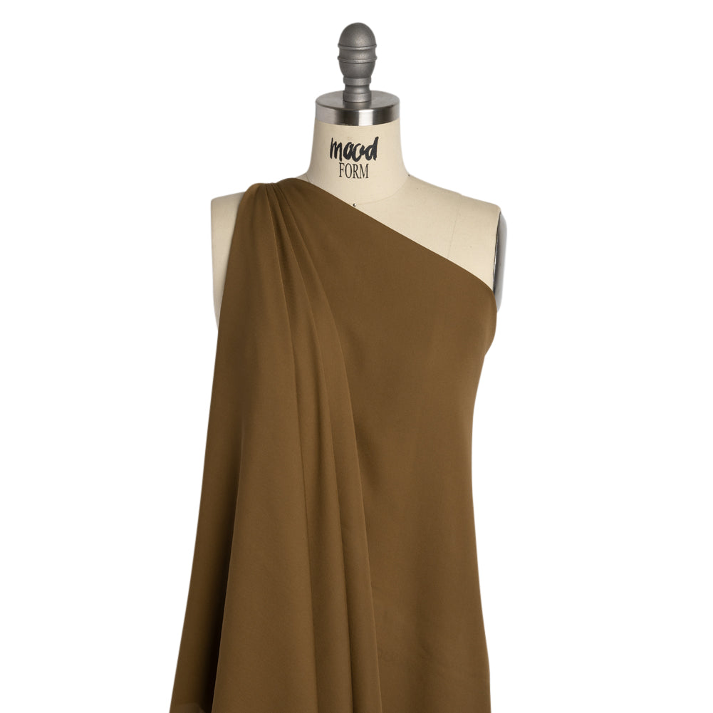 Silk Double Georgette - Dark Olive - Premium Collection - Drape Silk Double Georgette - Dark Olive - Premium Collection - Drape