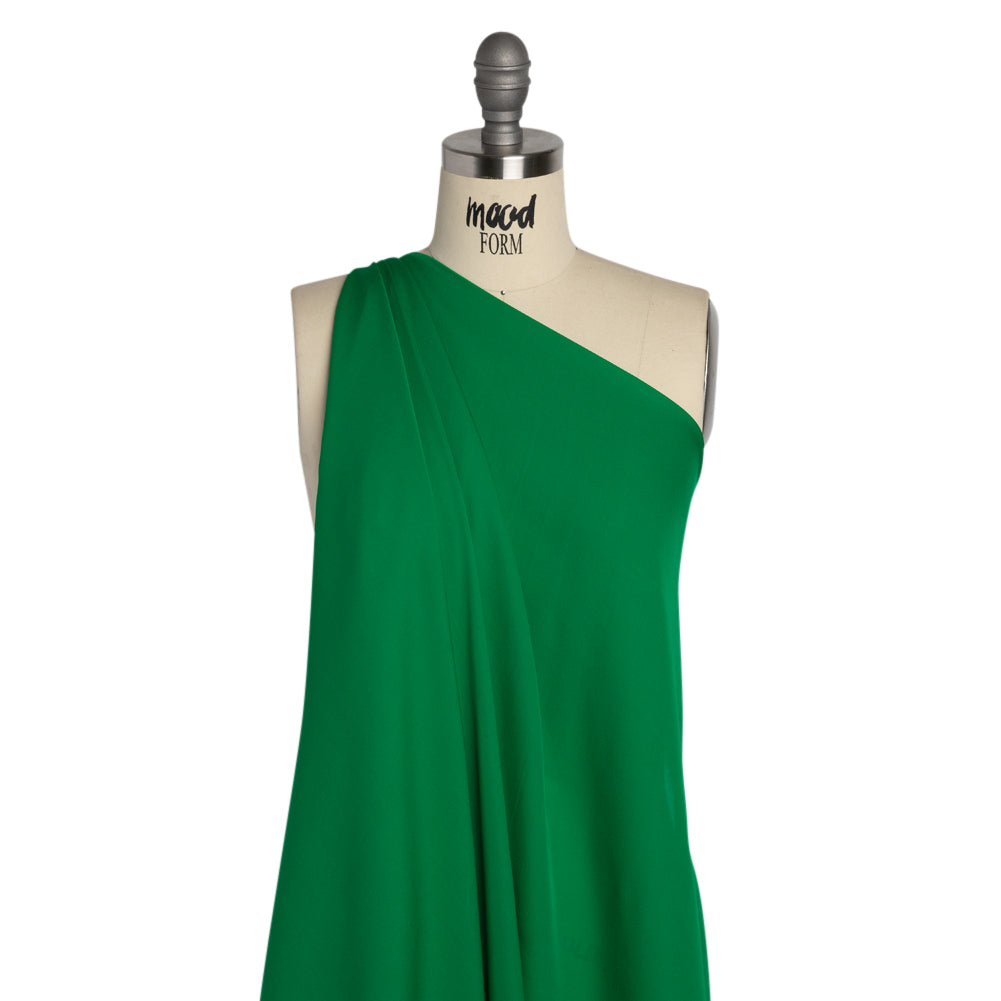 Silk Double Georgette - Kelly Green - Premium Collection Detail Silk Double Georgette - Kelly Green - Premium Collection Detail