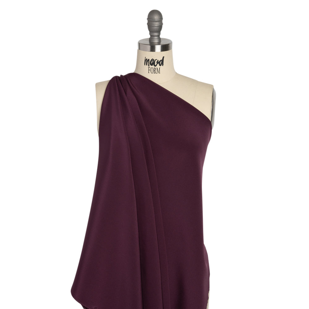 Silk 4-Ply Crepe 44" - Eggplant - Premium Collection