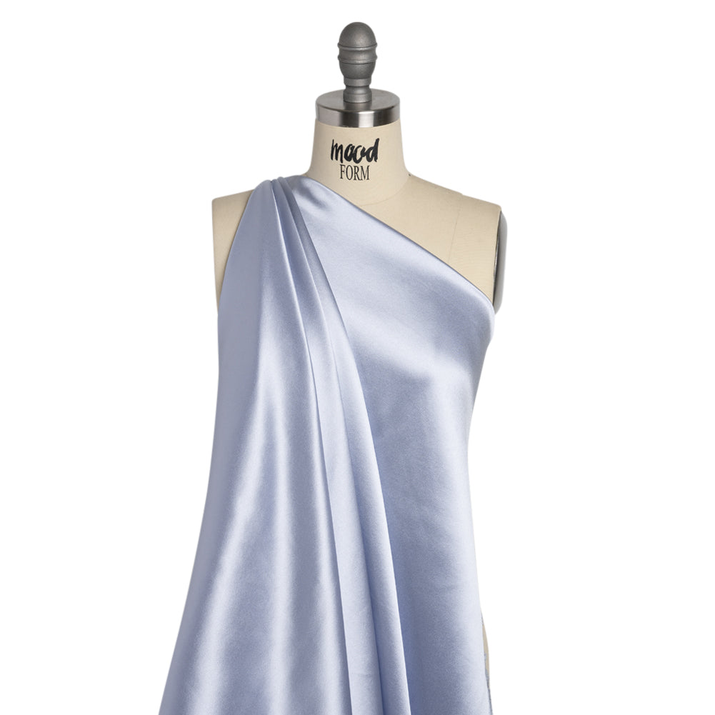 Silk Crepe Back Satin - Icelandic Blue - Premium Collection Detail Silk Crepe Back Satin - Icelandic Blue - Premium Collection Detail