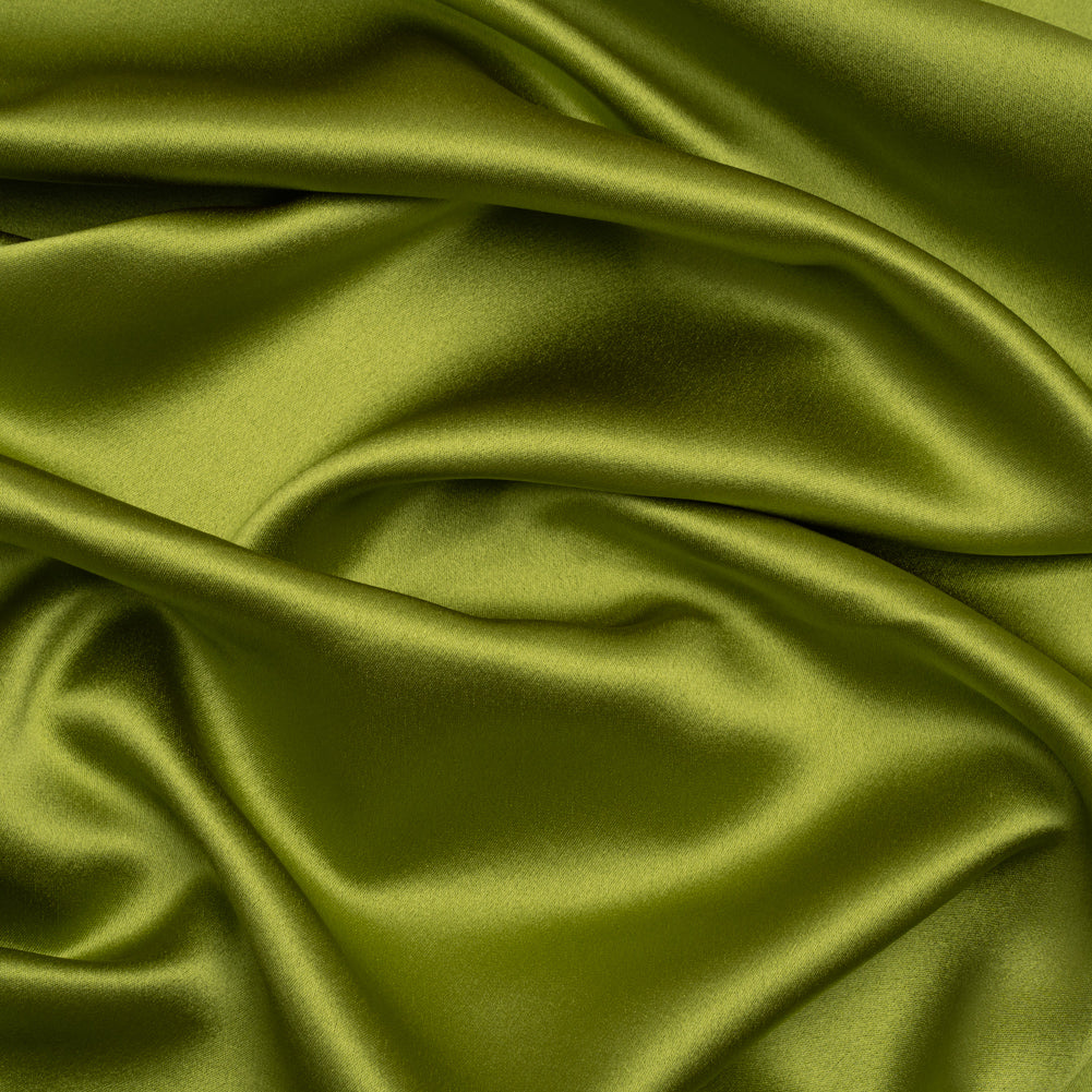Silk Crepe Back Satin - Peridot Green - Premium Collection Silk Crepe Back Satin - Peridot Green - Premium Collection