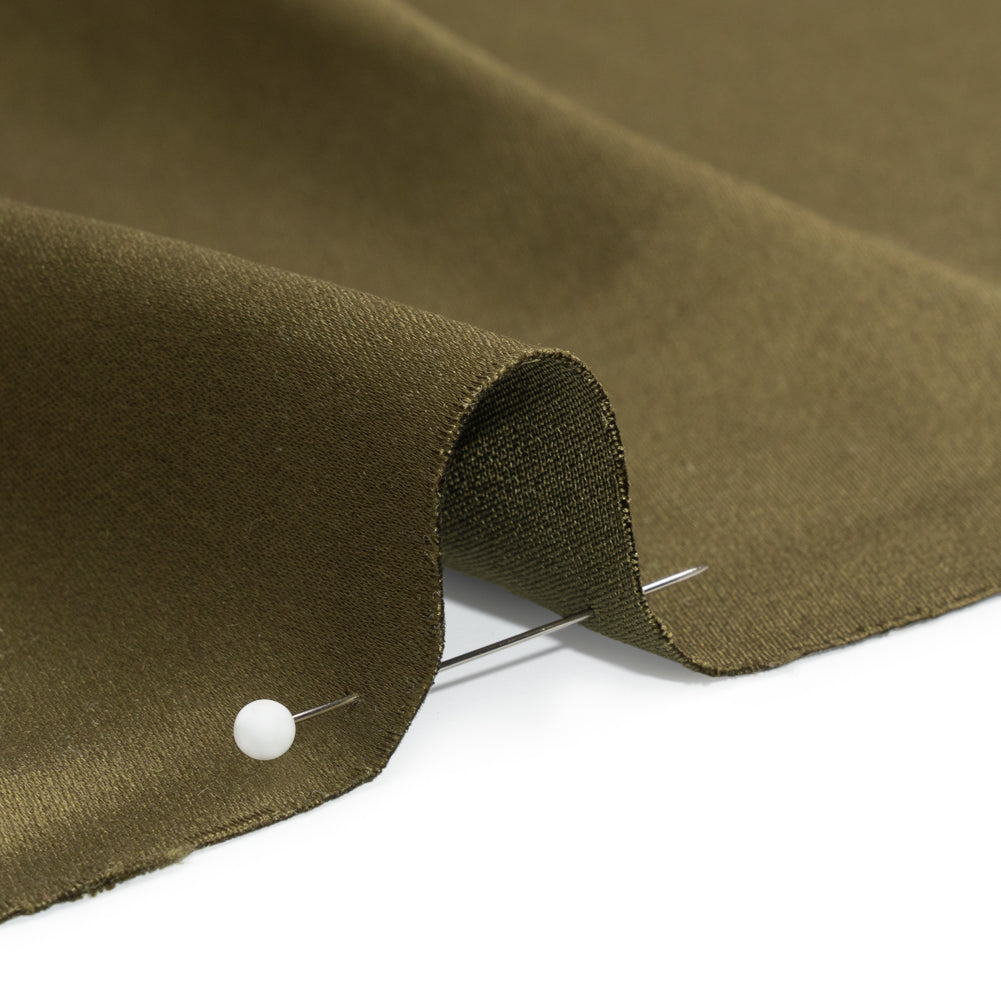 Silk Crepe Back Satin - Olive Green - Premium Collection Silk Crepe Back Satin - Olive Green - Premium Collection