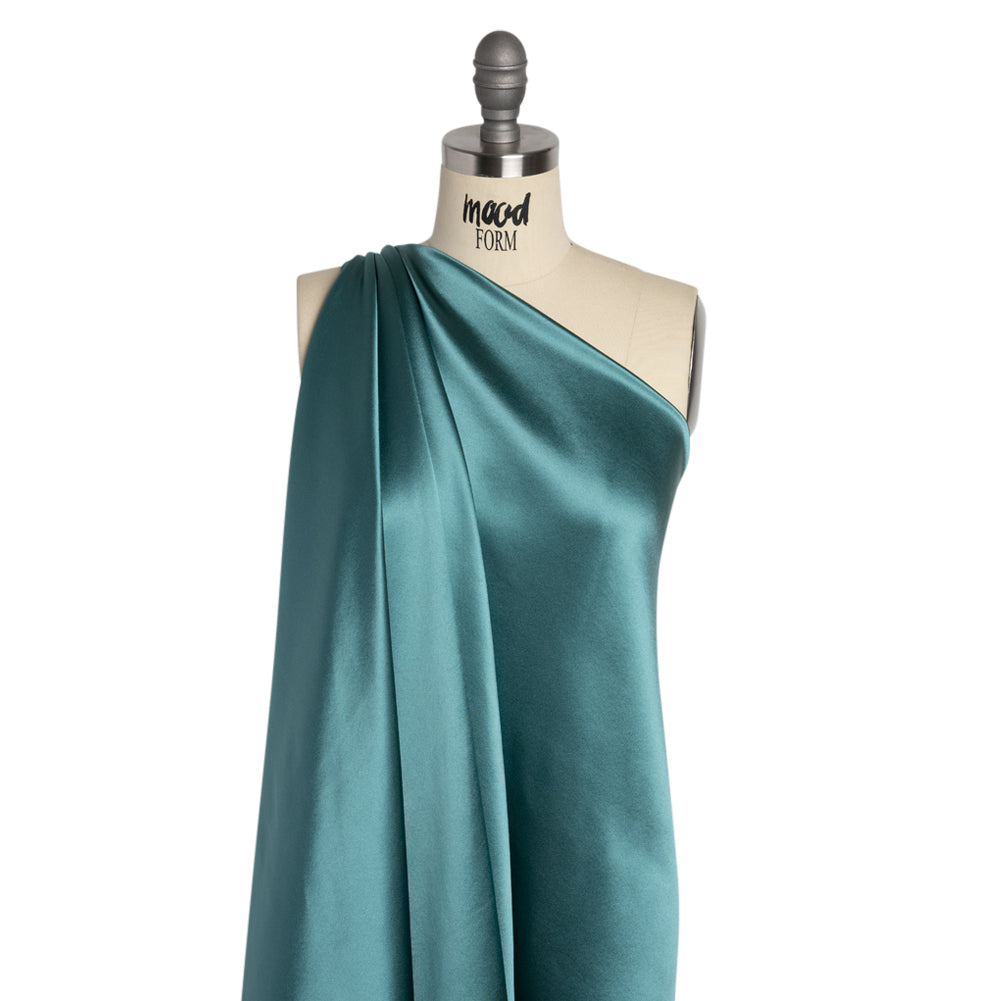 Silk Crepe Back Satin - Colonial Blue - Premium Collection Silk Crepe Back Satin - Colonial Blue - Premium Collection