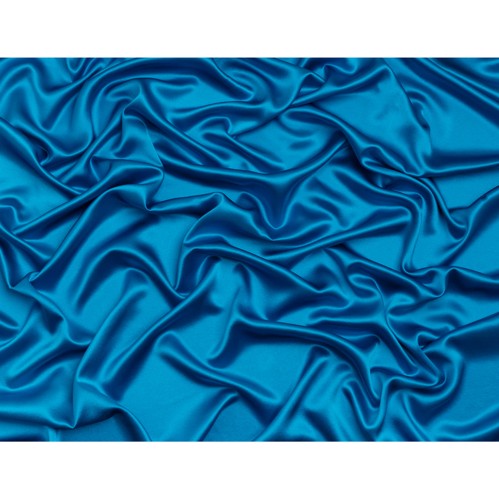 Crepé de satén con reverso de seda - Azul Directorio - Colección Premium Crepé de satén con reverso de seda - Azul Directorio - Colección Premium
