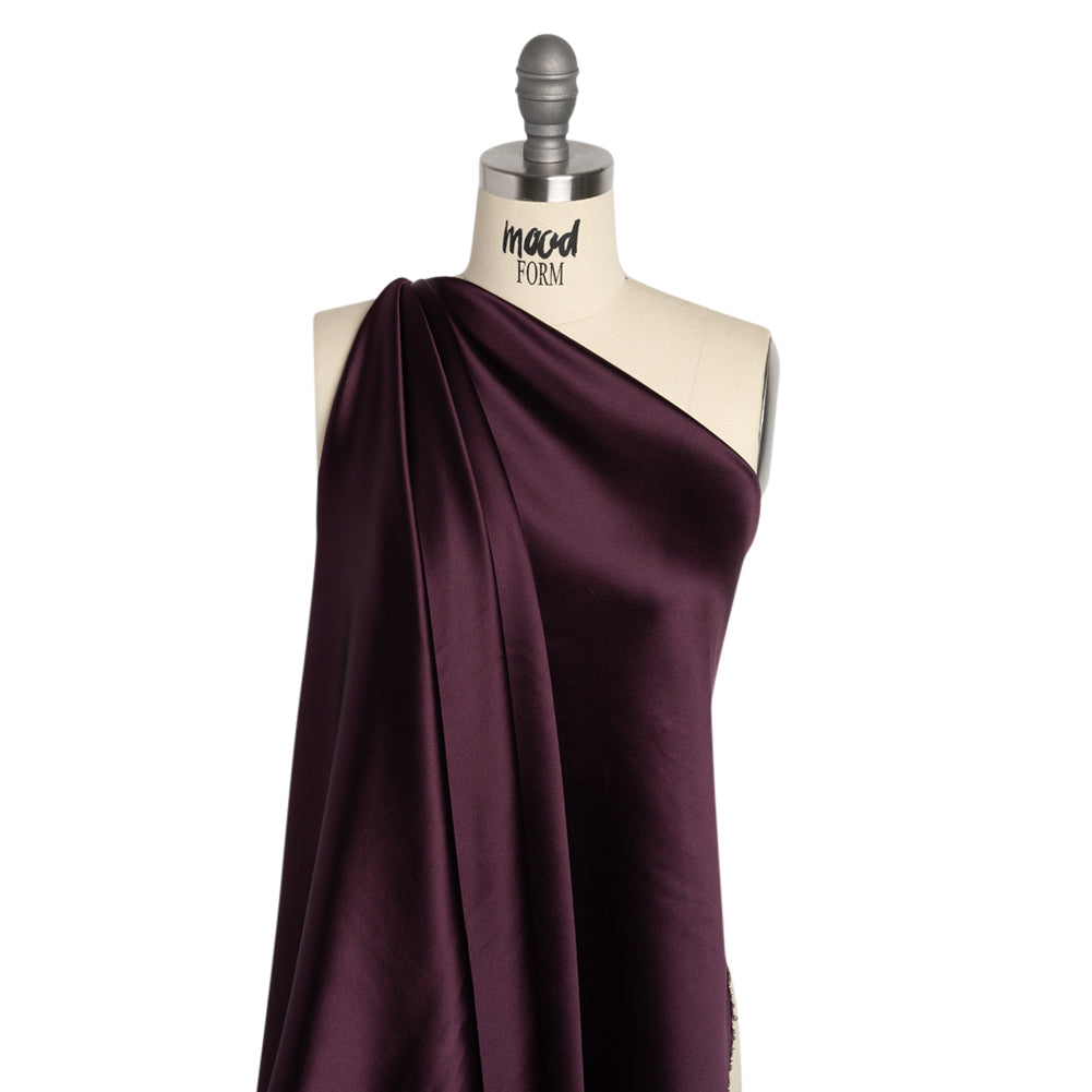 Silk Crepe Back Satin - Eggplant - Premium Collection