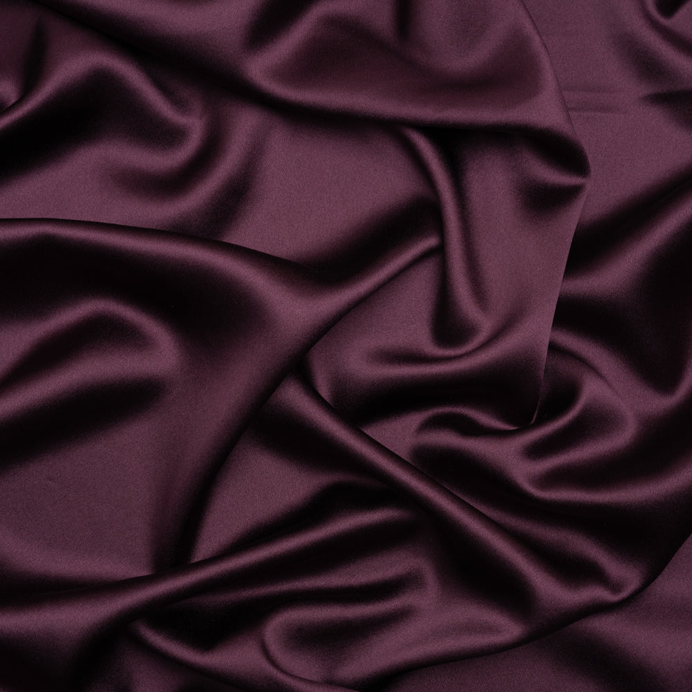 Silk Crepe Back Satin - Eggplant - Premium Collection