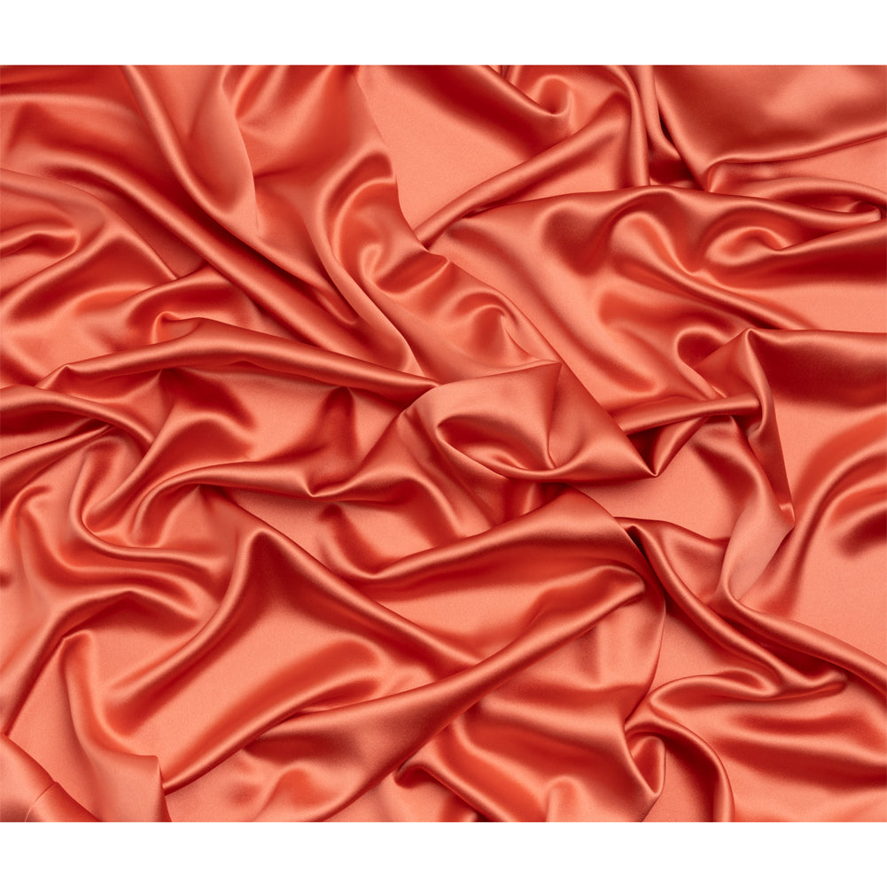 Silk Crepe Back Satin - Coral - Premium Collection Silk Crepe Back Satin - Coral - Premium Collection