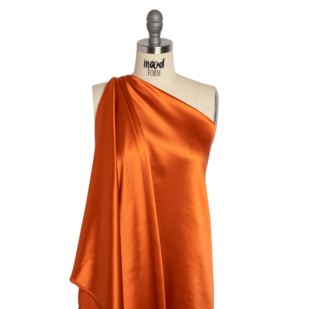 Silk Crepe Back Satin - Burnt Orange - Premium Collection Silk Crepe Back Satin - Burnt Orange - Premium Collection