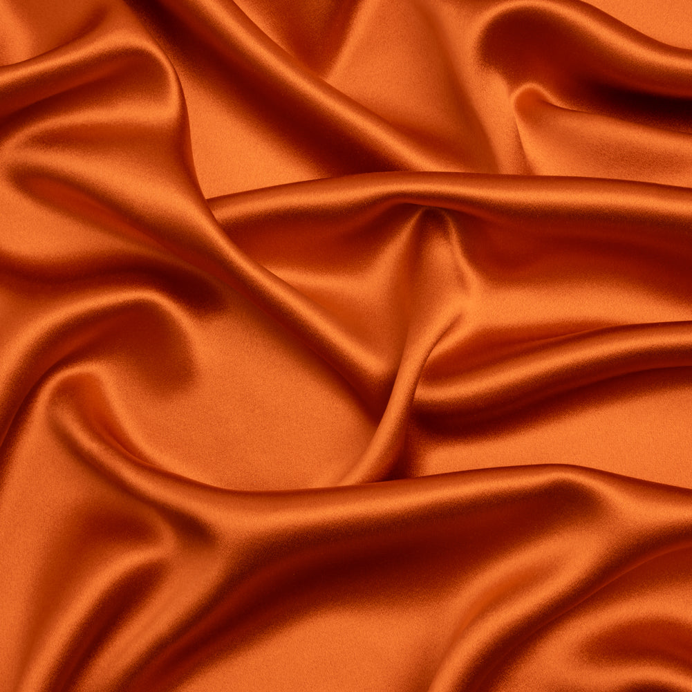 Silk Crepe Back Satin - Burnt Orange - Premium Collection Silk Crepe Back Satin - Burnt Orange - Premium Collection