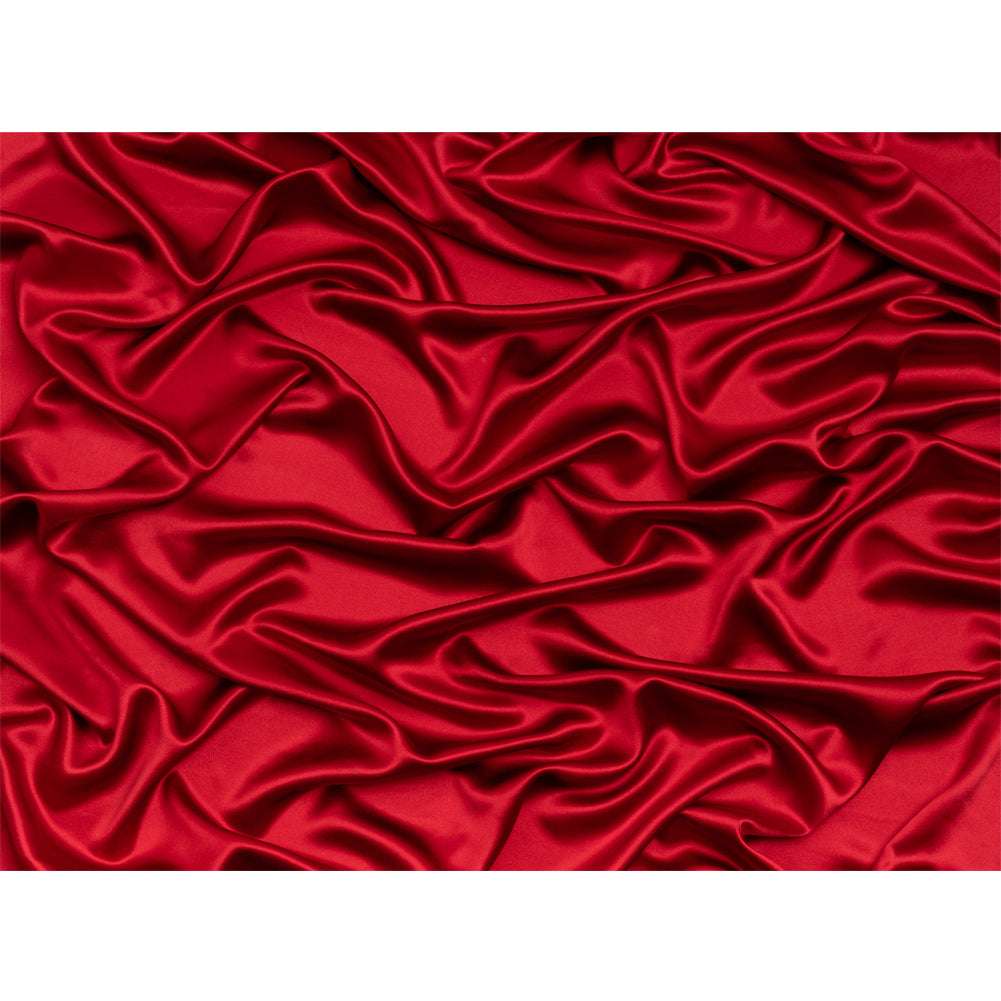 Silk Crepe Back Satin - Tango Red - Premium Collection Silk Crepe Back Satin - Tango Red - Premium Collection