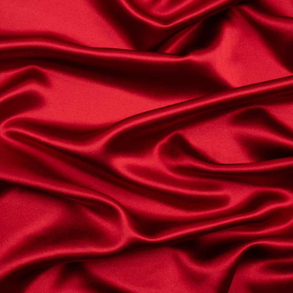 Silk Crepe Back Satin - Tango Red - Premium Collection Silk Crepe Back Satin - Tango Red - Premium Collection