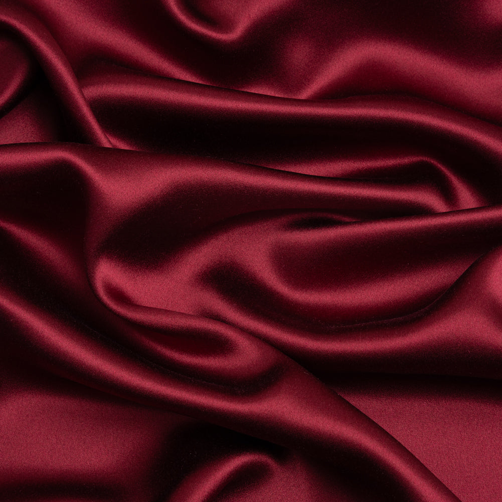 Silk Crepe Back Satin - Maroon - Premium Collection Silk Crepe Back Satin - Maroon - Premium Collection