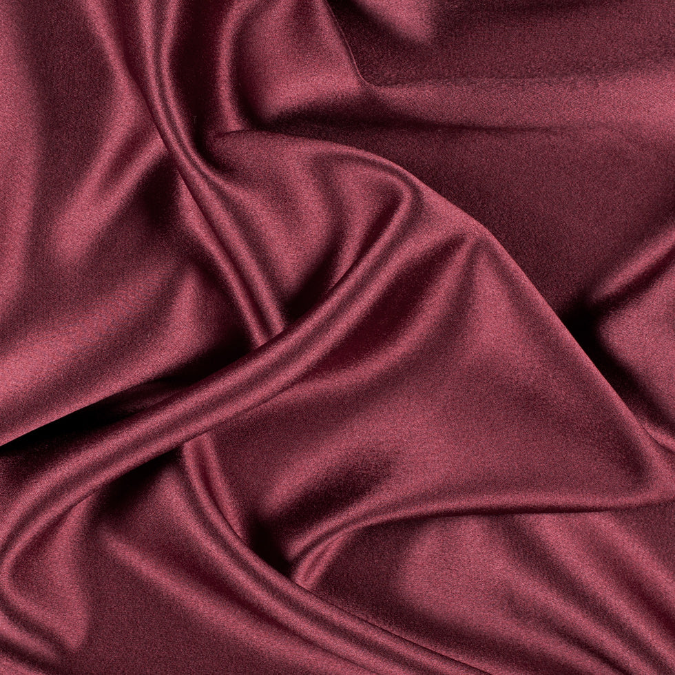 Silk Crepe Back Satin - Port - Premium Collection Silk Crepe Back Satin - Port - Premium Collection