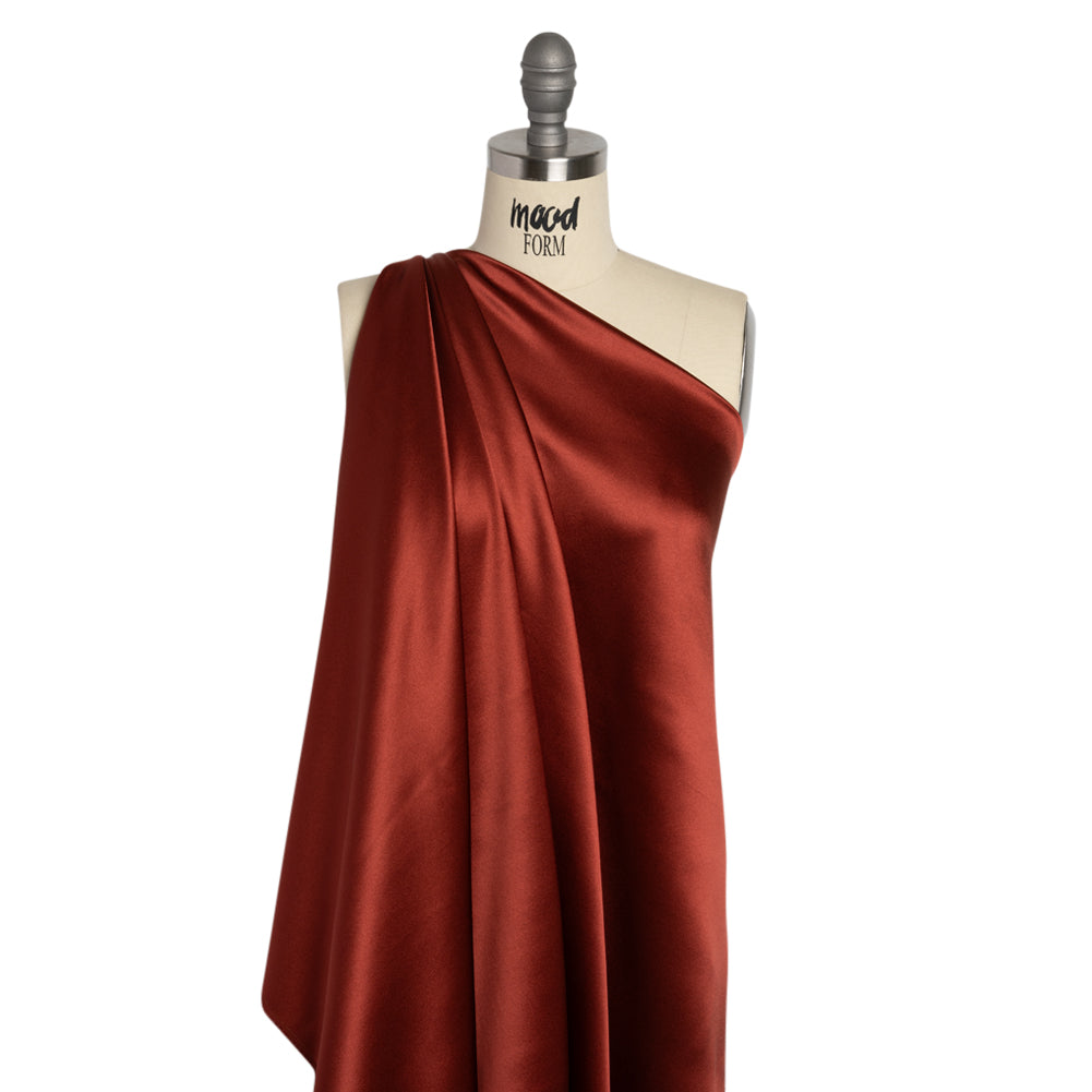 Silk Crepe Back Satin - Mahogany - Premium Collection Silk Crepe Back Satin - Mahogany - Premium Collection