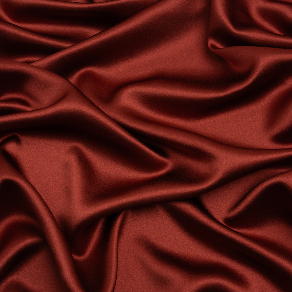 Silk Crepe Back Satin - Mahogany - Premium Collection Silk Crepe Back Satin - Mahogany - Premium Collection