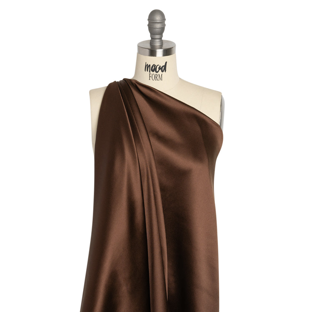 Silk Crepe Back Satin - Chocolate - Premium Collection Silk Crepe Back Satin - Chocolate - Premium Collection