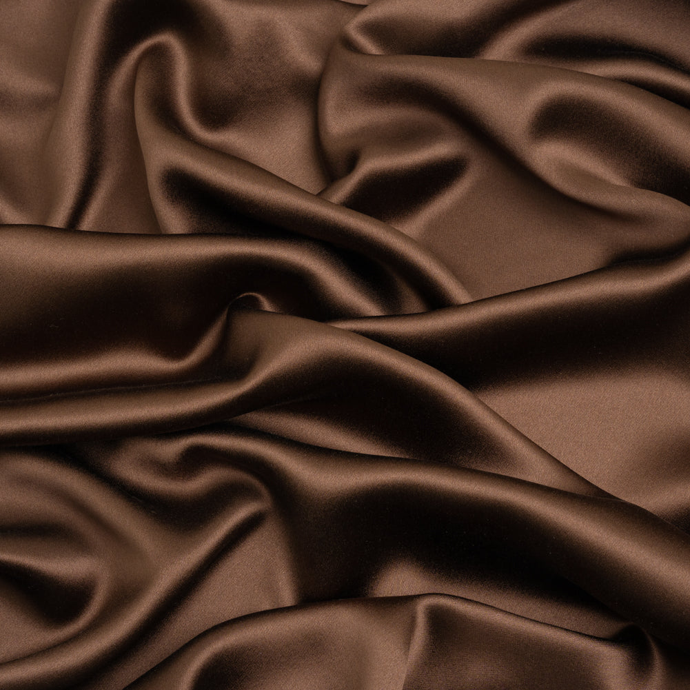 Silk Crepe Back Satin - Chocolate - Premium Collection Silk Crepe Back Satin - Chocolate - Premium Collection
