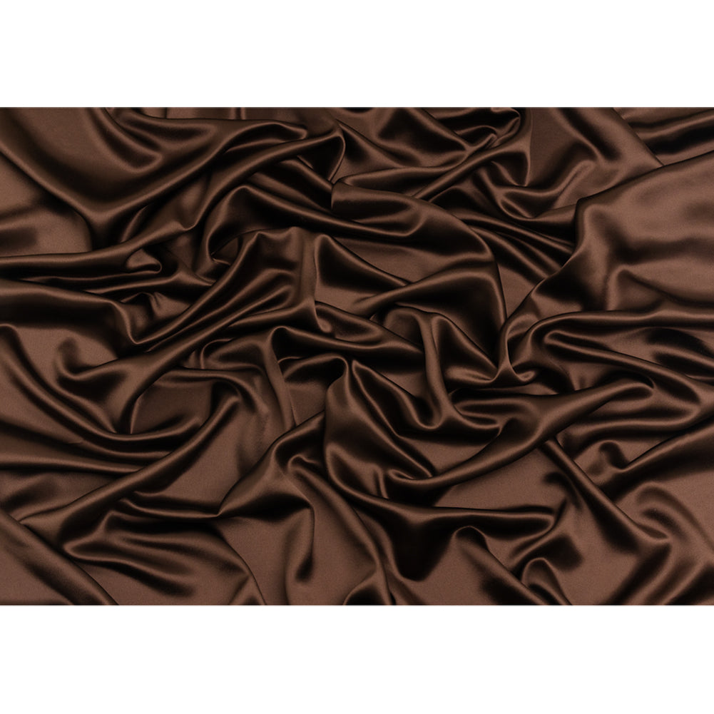 Silk Crepe Back Satin - Dark Brown - Premium Collection Silk Crepe Back Satin - Dark Brown - Premium Collection