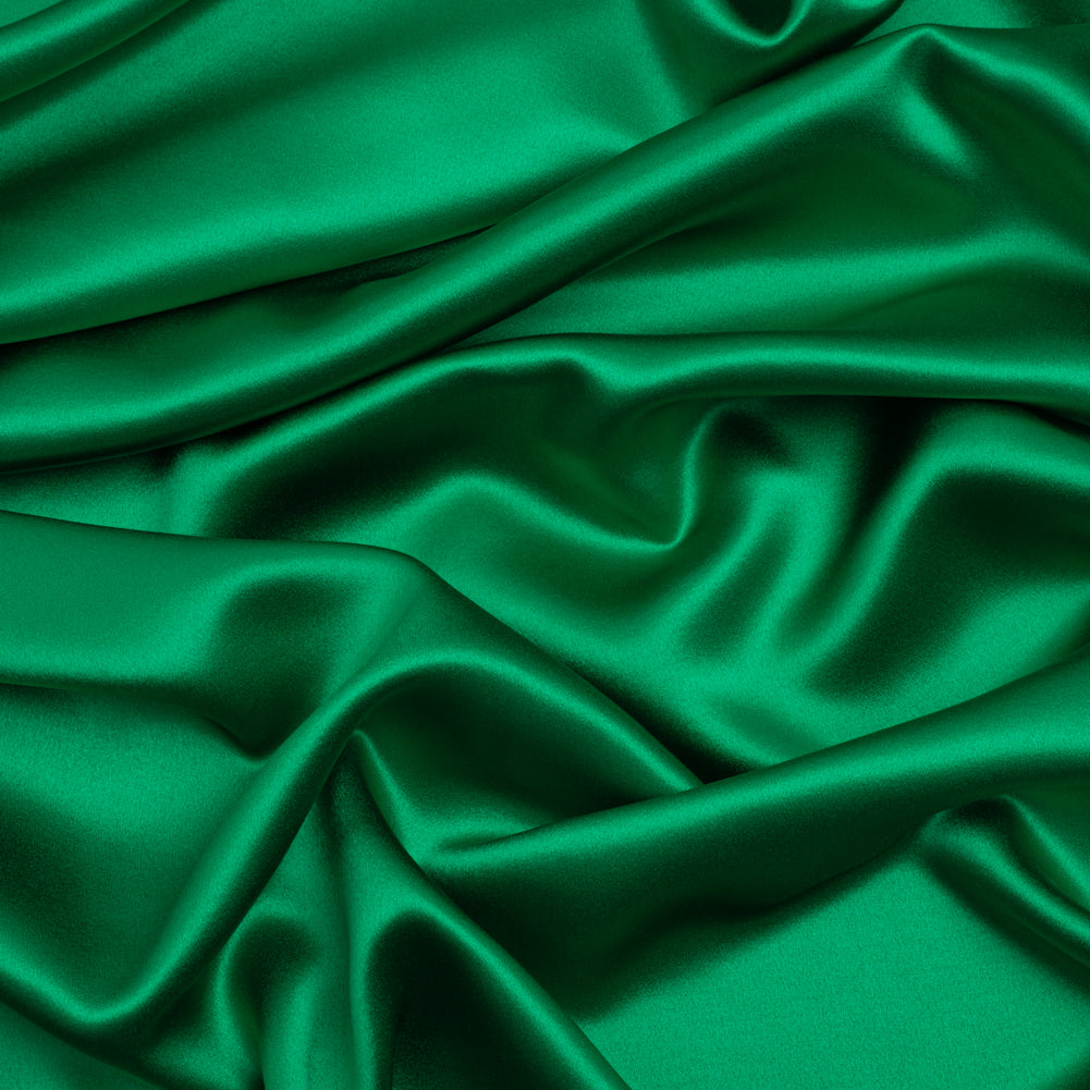 Silk Crepe Back Satin - Kelly Green - Premium Collection Silk Crepe Back Satin - Kelly Green - Premium Collection