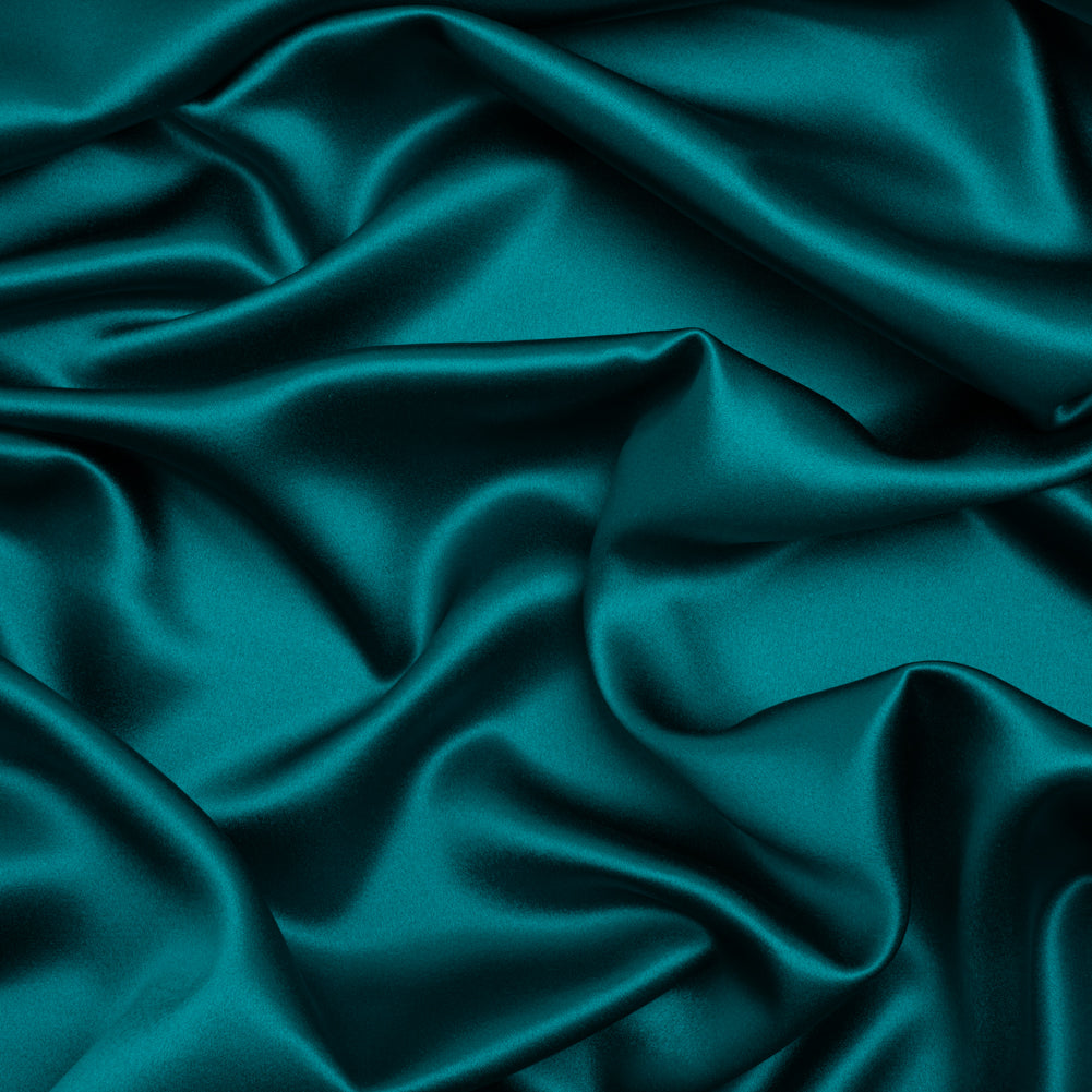 Silk Crepe Back Satin - Deep Teal - Premium Collection Silk Crepe Back Satin - Deep Teal - Premium Collection