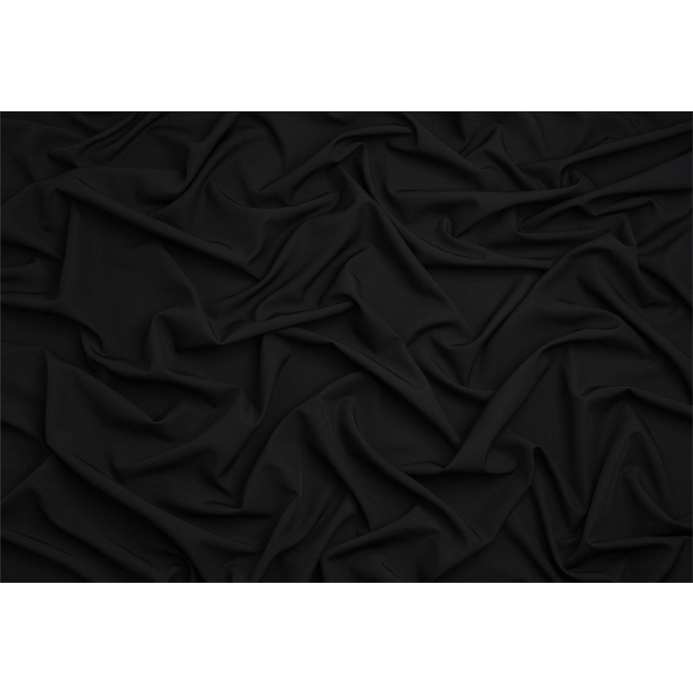 Stretch Recycled Polyester 4-Ply Crepe - Black - Premium Collection Stretch Recycled Polyester 4-Ply Crepe - Black - Premium Collection