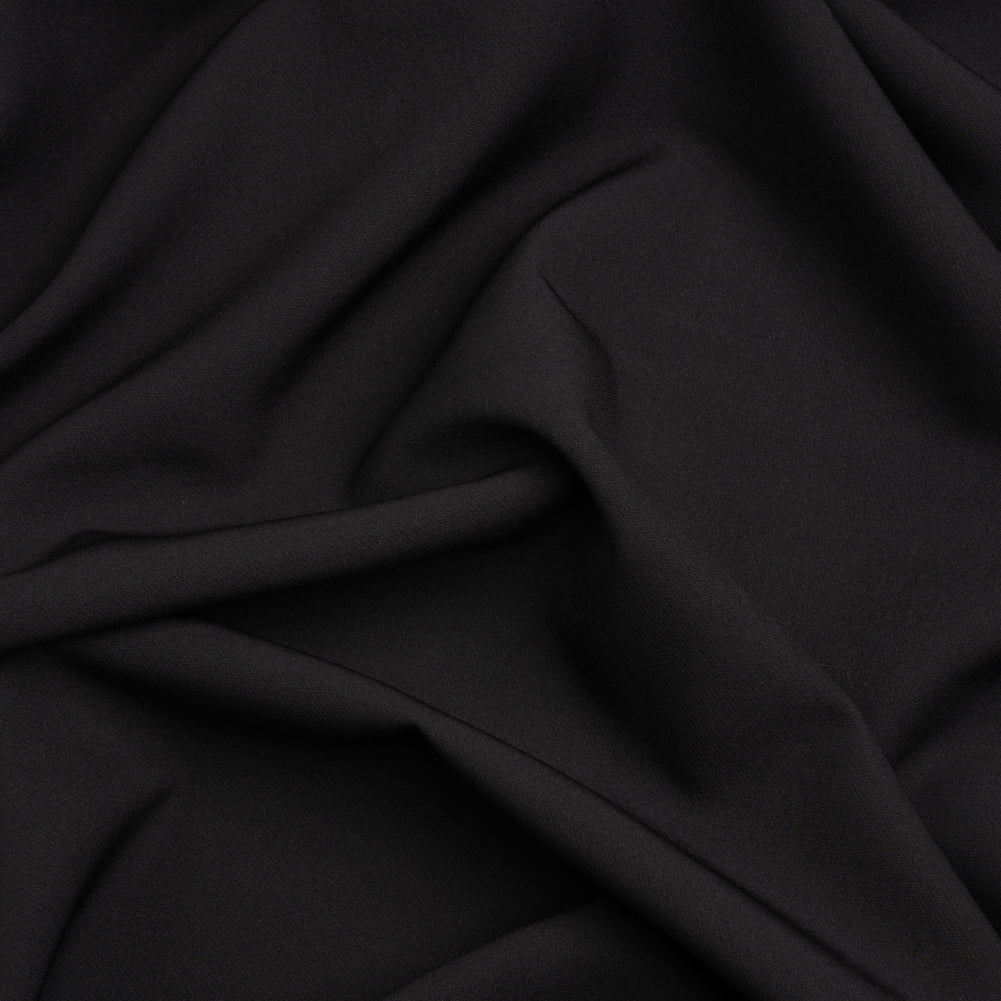 Stretch Recycled Polyester 4-Ply Crepe - Black - Premium Collection Stretch Recycled Polyester 4-Ply Crepe - Black - Premium Collection