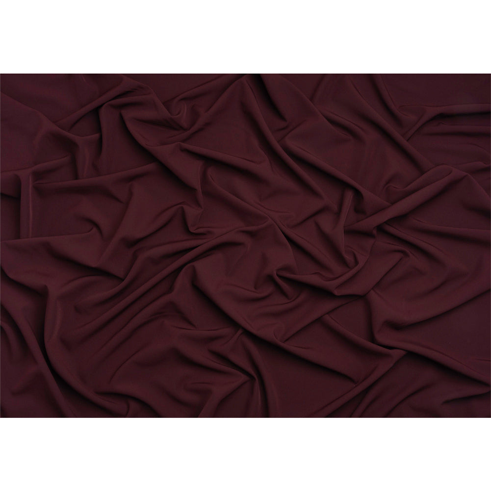 Stretch Recycled Polyester 4-Ply Crepe - Burgundy - Premium Collection Stretch Recycled Polyester 4-Ply Crepe - Burgundy - Premium Collection