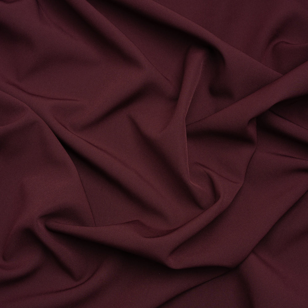 Stretch Recycled Polyester 4-Ply Crepe - Burgundy - Premium Collection Stretch Recycled Polyester 4-Ply Crepe - Burgundy - Premium Collection