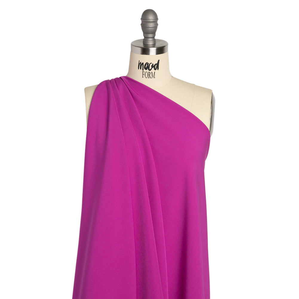 Stretch Recycled Polyester 4-Ply Crepe - Dark Fuchsia - Premium Collection Drape Stretch Recycled Polyester 4-Ply Crepe - Dark Fuchsia - Premium Collection Drape