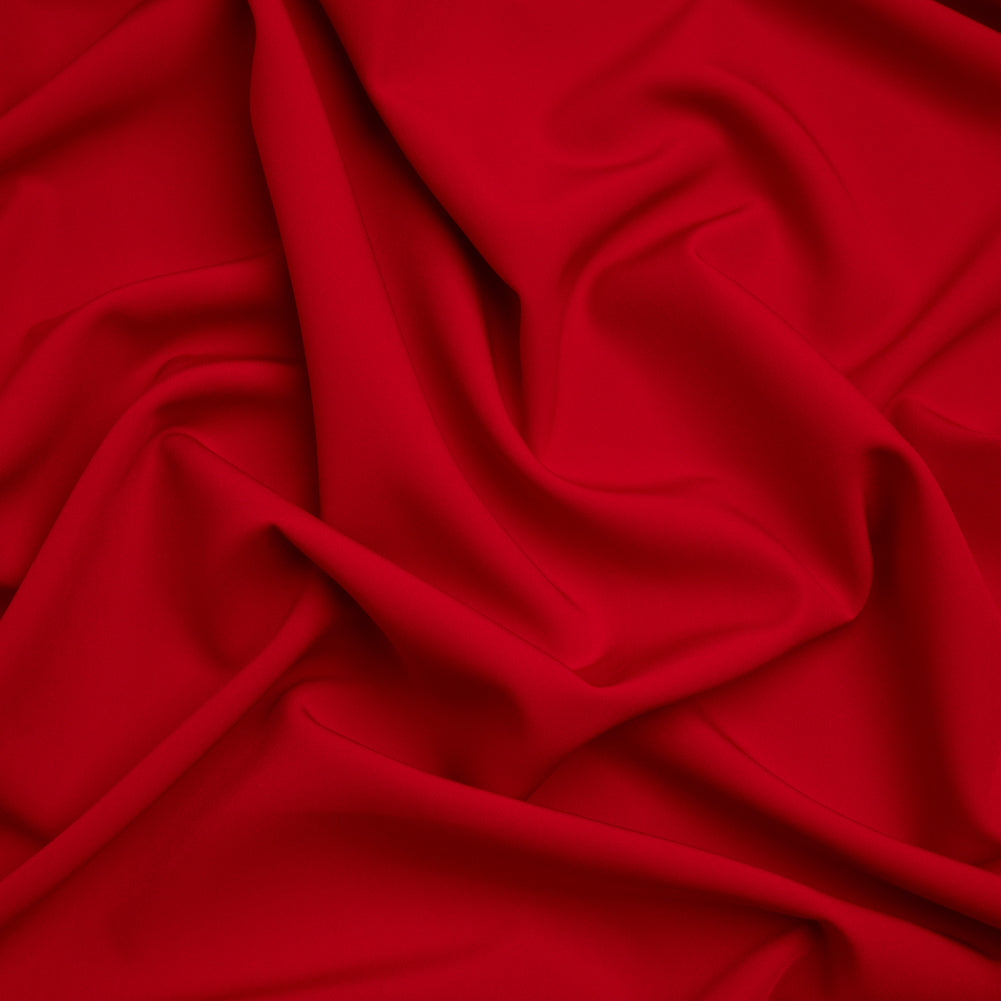 Stretch Recycled Polyester 4-Ply Crepe - Dark Red - Premium Collection Stretch Recycled Polyester 4-Ply Crepe - Dark Red - Premium Collection