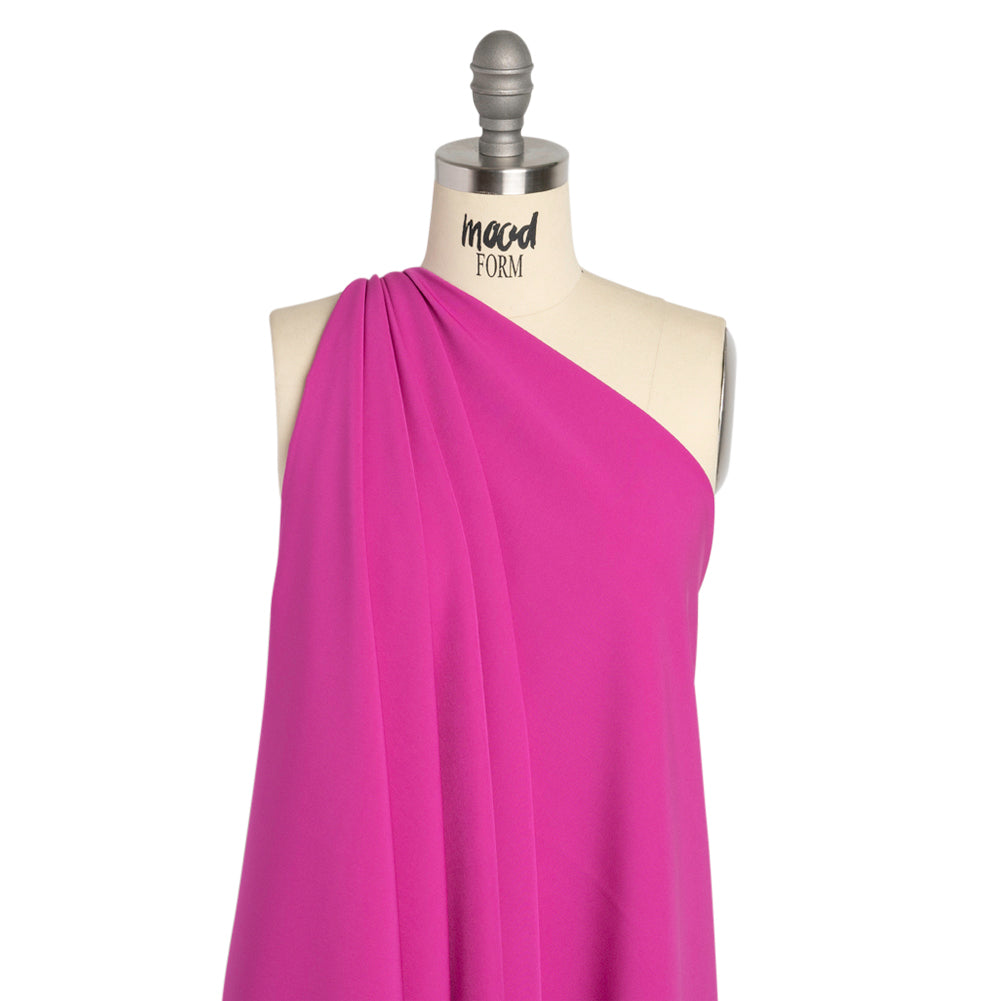 Stretch Recycled Polyester 4-Ply Crepe - Light Fuchsia - Premium Collection Drape Stretch Recycled Polyester 4-Ply Crepe - Light Fuchsia - Premium Collection Drape