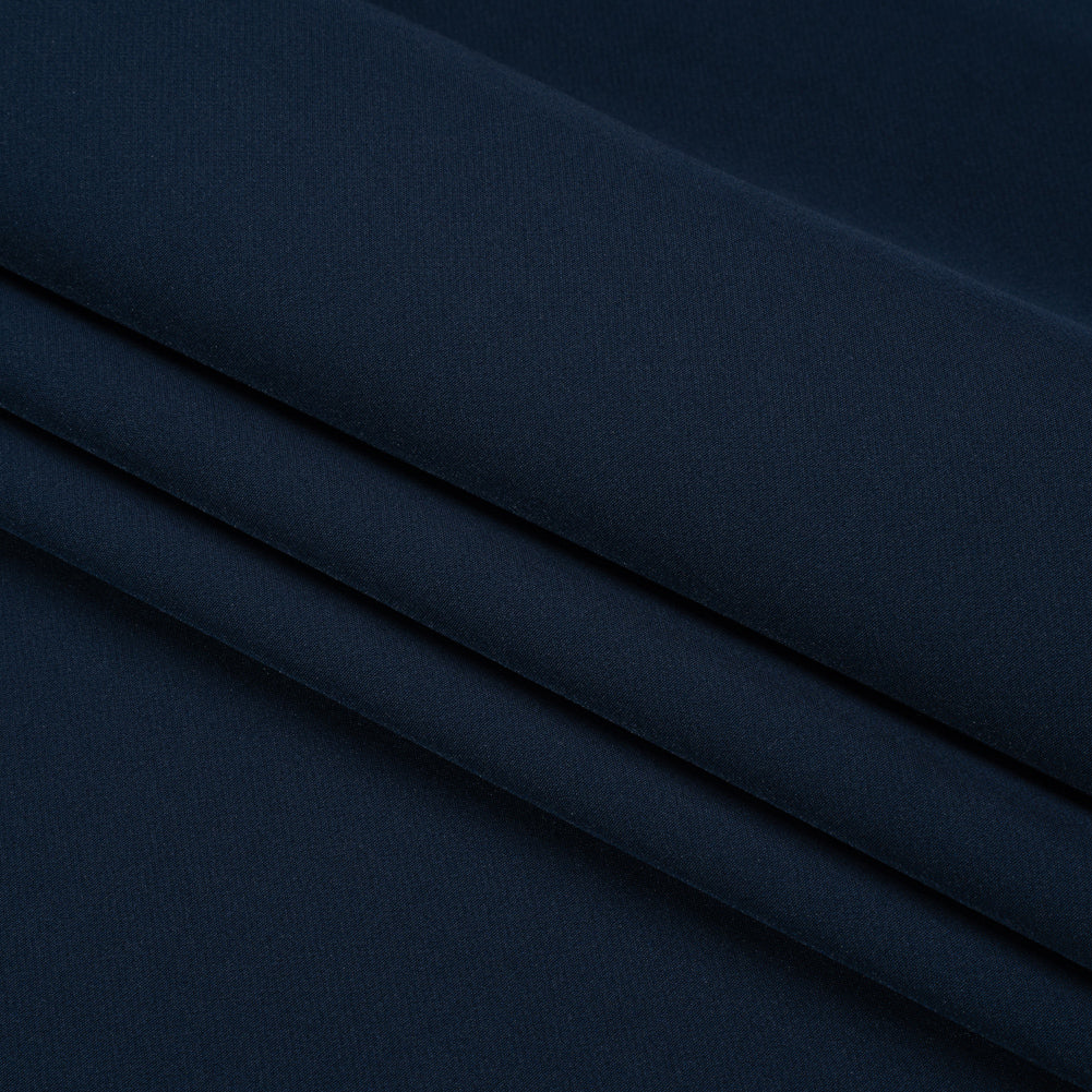 Stretch Recycled Polyester 4-Ply Crepe - Navy - Premium Collection Stretch Recycled Polyester 4-Ply Crepe - Navy - Premium Collection