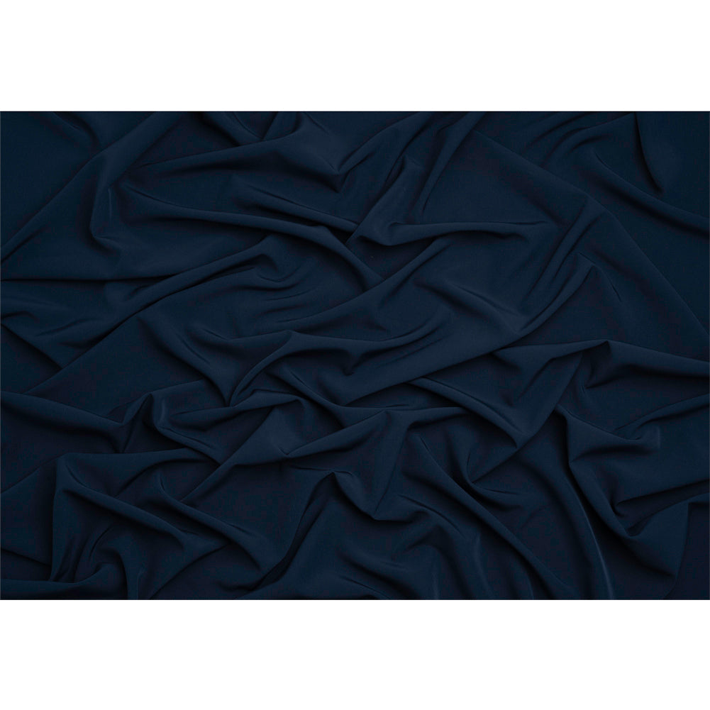 Stretch Recycled Polyester 4-Ply Crepe - Navy - Premium Collection Stretch Recycled Polyester 4-Ply Crepe - Navy - Premium Collection