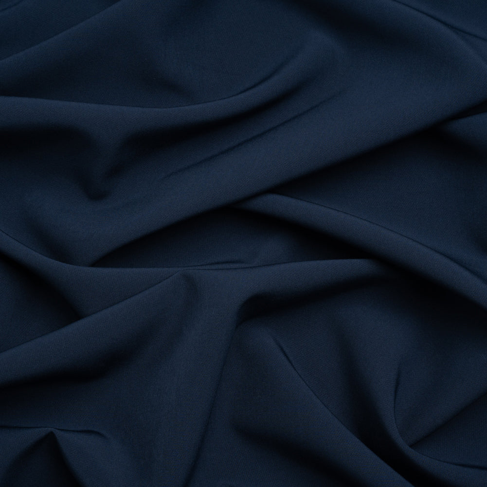 Stretch Recycled Polyester 4-Ply Crepe - Navy - Premium Collection Stretch Recycled Polyester 4-Ply Crepe - Navy - Premium Collection