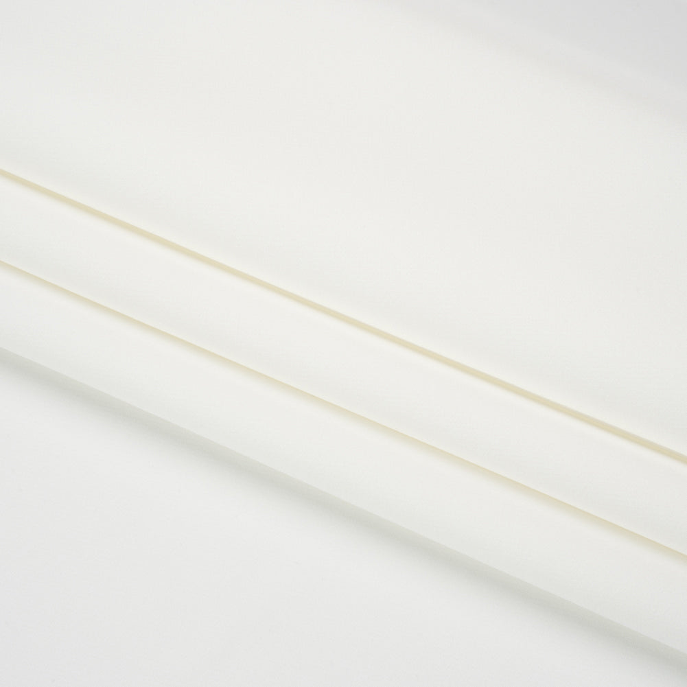 Stretch Recycled Polyester 4-Ply Crepe - Off White - Premium Collection Folded Stretch Recycled Polyester 4-Ply Crepe - Off White - Premium Collection Folded