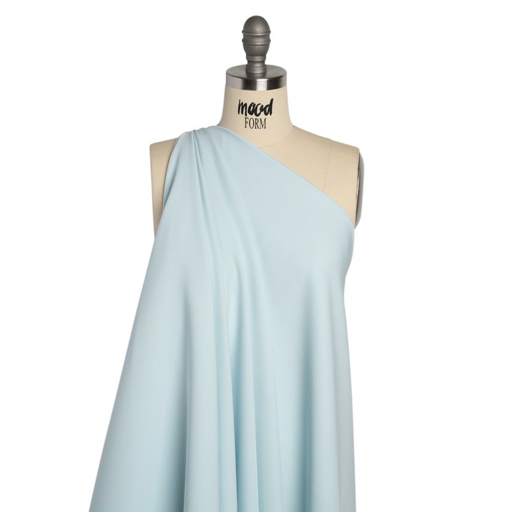 Stretch Recycled Polyester 4-Ply Crepe - Sky Blue - Premium Collection Drape Stretch Recycled Polyester 4-Ply Crepe - Sky Blue - Premium Collection Drape