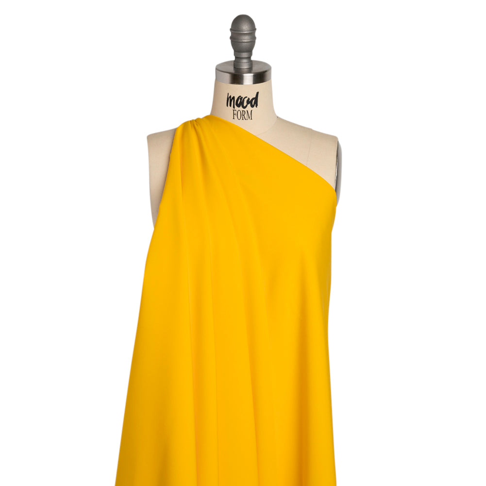 Stretch Recycled Polyester 4-Ply Crepe - Yellow - Premium Collection Stretch Recycled Polyester 4-Ply Crepe - Yellow - Premium Collection