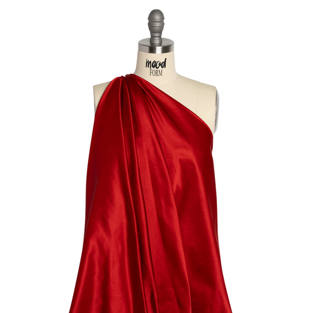 Silk Duchesse Satin - Roja Red - Premium Collection Detail Silk Duchesse Satin - Roja Red - Premium Collection Detail