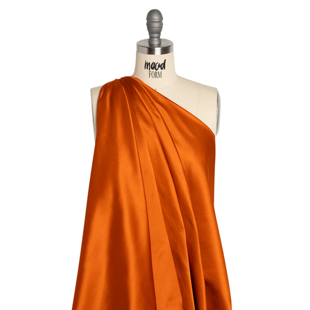 Silk Duchesse Satin - Burnt Orange - Premium Collection Silk Duchesse Satin - Burnt Orange - Premium Collection
