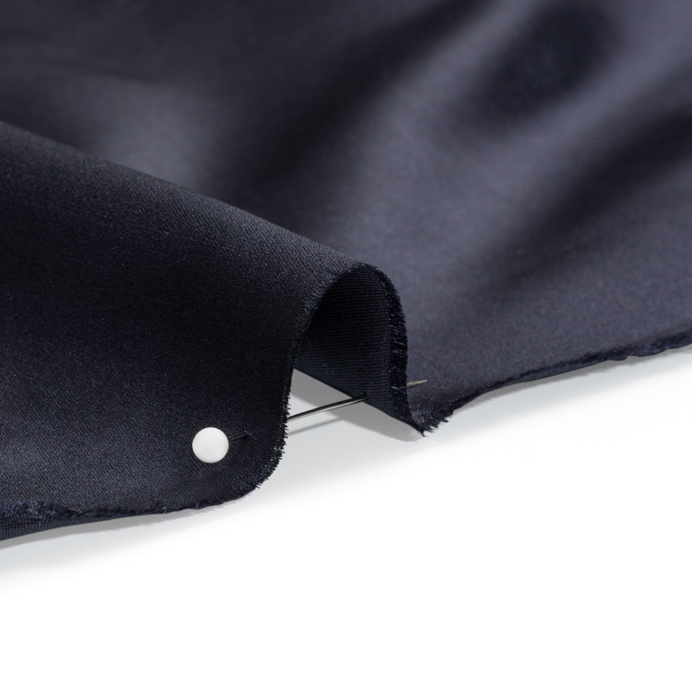 Silk Duchesse Satin - Midnight Navy - Premium Collection Silk Duchesse Satin - Midnight Navy - Premium Collection
