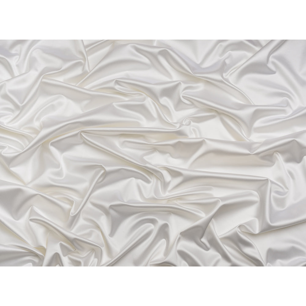Stretch Satin Made in Italy - Swan White with White Backing - Premium Collection - Full Stretch Satin Made in Italy - Swan White with White Backing - Premium Collection - Full