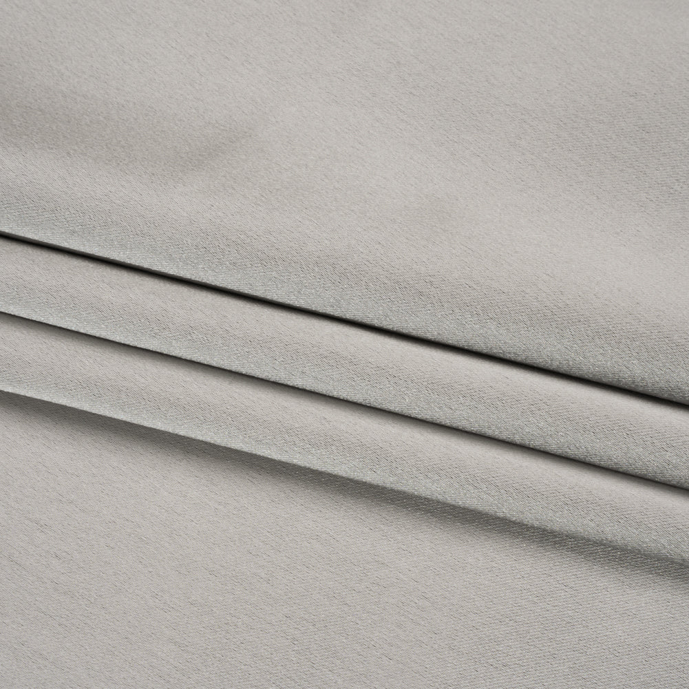 Stretch Satin Made in Italy - Silver with Black Backing - Premium Collection - Folded Stretch Satin Made in Italy - Silver with Black Backing - Premium Collection - Folded