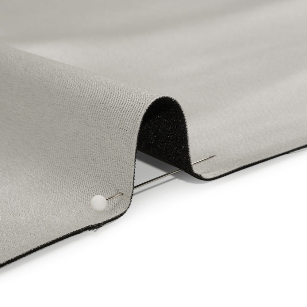 Stretch Satin Made in Italy - Silver with Black Backing - Premium Collection - Detail Stretch Satin Made in Italy - Silver with Black Backing - Premium Collection - Detail